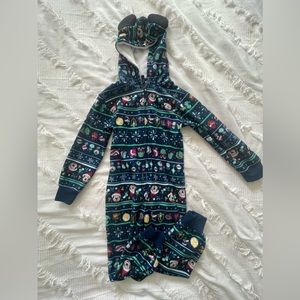 Disney Christmas Boys zip up onesie  pjs